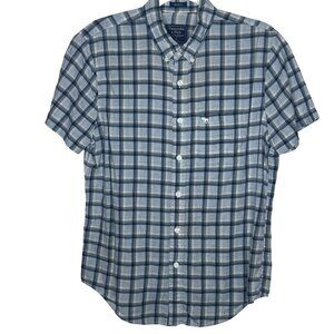 Abercrombie & Fitch Mens M Muscle Fit Short-Sleeve Plaid Button-Up Shirt Y2K 90s